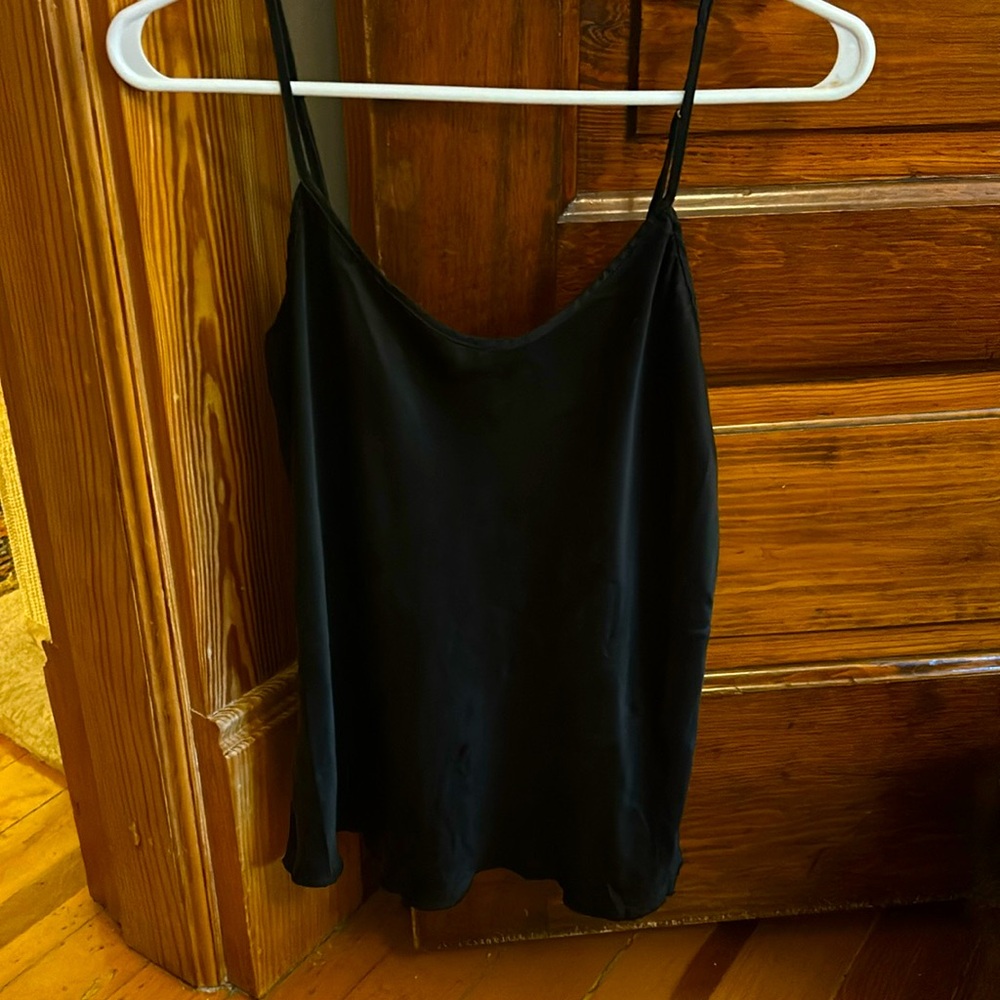 True Religion black silk top, xs